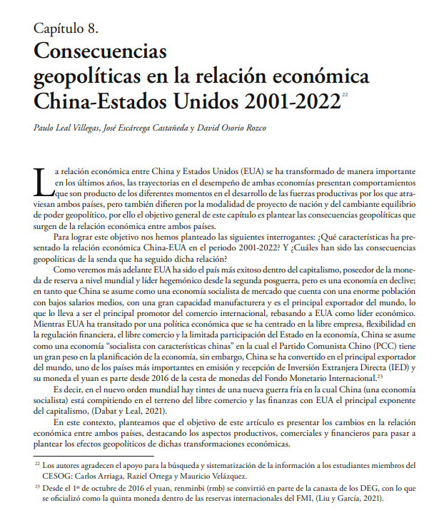 China: condiciones estructurales de su desarrollo económico y participación internacional